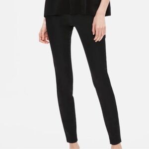NWT XS Eileen Fisher Coated Organic Denim-like Cotton Black Leggings